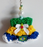 Schlüsselring Minikleid in brasilianischen Farben, handgemacht