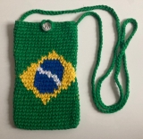 Bolso do telefone, Artesanal 100 % algodão / Handytasche handgemacht (gehägelt) 100 % Baumwolle 18,5 x 11 cm